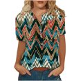 thumbnail image 1 of Mujer Verano Casual Manga Corta Camiseta Botón Cuello Redondo Jersey Blusa Tops OAVQHLG3B Store  lin121212, 1 of 4