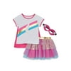 Wonder Nation Baby & Toddler Girl Cosplay T-shirt, Tutu Skirt & Headband, 3pc set (12M-5T)