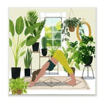 Stupell Industries Female Yoga Pose Modern Plant Room Interior Wall Plaque by Grace Popp
