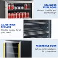 thumbnail image 5 of Jocisland Beverage Refrigerator-24 in Fridge with Glass Door, Adjustable Shelves and LED Touch Panel, Under Counter Design for Wine Beer Use, 34-64℉, 5 of 9