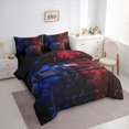 thumbnail image 2 of Manfei Racing Car 7-Piece Twin Bedding,Abstract Geometric Hexagonal Pattern Bedding Comforter Set,Red Blue,Black Reversible, 2 of 7