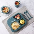 thumbnail image 4 of Opolski 4Pcs/Set Children Tableware Anti-hot Dinosaur Pattern Eco-friendly Kids Feeding Dishes Set for Home, 4 of 8
