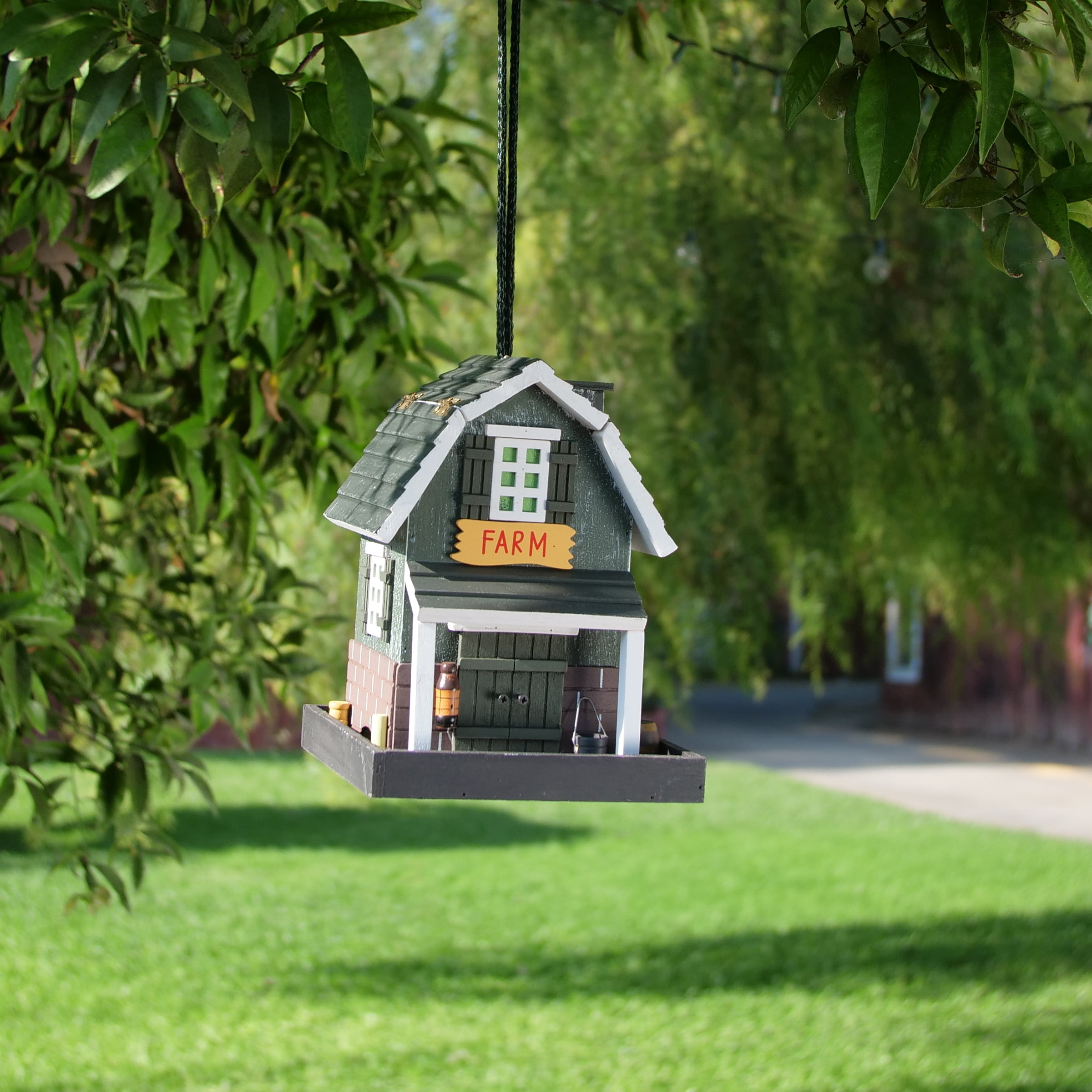 Unique Collectible Rustic Barn Roof Gray Tin & Wood Backyard Buddies Bird Feeder 