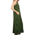 thumbnail image 3 of Sakkas Stella Long Tank Top Adjustable Caftan Corset Dress With Embroidery - Green - L/XL, 3 of 4