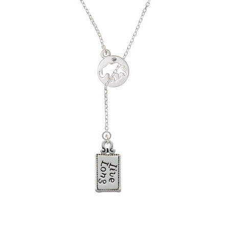 Long Lariat - Live Long Elephant Disc Lariat Necklace