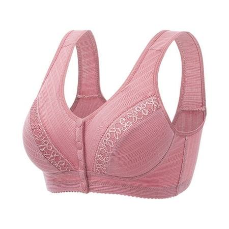 

SOOMLON Comfy Bras for Women No Underwire Lactation Vest Bra Back Adjustment Yoga Running Bra Plus Size Bra Floral Bras Pink M