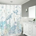 thumbnail image 6 of Dznils Nautical Coastal Shower Curtain with Hooks, Blue Turtle Fabric Bathroom Curtain, 72" x 72", 6 of 8