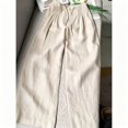 thumbnail image 6 of Bloomae Womens Wide Leg Pants Summer Casual Drawstring Wide Smoked Elastic High Waist Comfy Pleated Lounge Pant Lightweight Casual Loose Slacks Work Busines Trousers with Pockets, 6 of 8