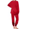 thumbnail image 4 of Lenpel Women's 2 Piece Lounge Sets Long Sleeve Crew Neck Pullover Tops Casual Drawstring Joggers Fall Fashion Pajamas, 4 of 6