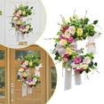 thumbnail image 2 of Couronne de Couronne de Pâques pour Porte d'Entrée avec Ruban Petite Couronne de Vigne, 2 of 8