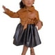 thumbnail image 5 of Vestido Para Niñas Ropa Para Bebés Ropa Casual De Moda Ropa Para Niños Vestido De Cuero De Imitación Marrón Odeerbi LM103-7901, 5 of 9