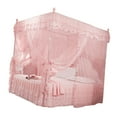 thumbnail image 1 of Rectangular Mesh  Net Luxury Princess 3 Side Openings Post Bed Curtain Canopy Netting  Net For Bedroom, 1 of 8