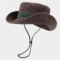 thumbnail image 2 of Vintage Western Cowboy Hat Wide Brim Sun Protection Hat with Adjustable Chin Strap for Outdoor Adventures, 2 of 3