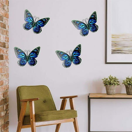 Coiry 25cm Wrought Iron Insect Butterfly Statue Hanging Garden Butterfly Blue Walmart Canada