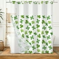 thumbnail image 6 of Mizhona St.Patricks Day No Hook Shower Curtain with Snap in Liner，Green Clover Hookless Bath Curtain,71"× 74", 6 of 6