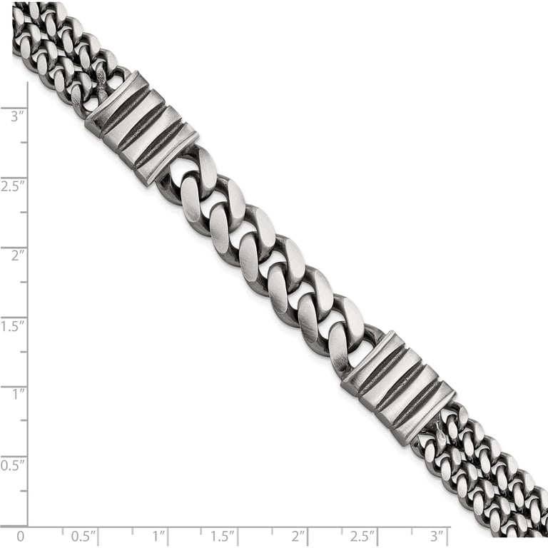 Jewelry by Sweet Pea Sterling Silver Mens Antiqued Brush Double