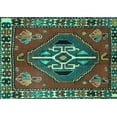 thumbnail image 1 of Ahgly Company Machine Washable Indoor Rectangle Persian Turquoise Blue Traditional Area Rugs, 2' x 4', 1 of 4