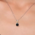 thumbnail image 3 of Gem Stone King 0.94 Ct Cushion Checkerboard Black Onyx E-F Lab Grown Diamond 925 Silver and 10K Yellow Gold Pendant with Chain, 3 of 6