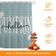 thumbnail image 3 of Blue Fall Pumpkins Shower Curtains for Bathroom, Thanksgiving Autumn Modern Plaid Waterproof Fabric Shower Curtain, Decorative Bathroom Curtain for Bathtub, 36"x72", No Hooks Included, 3 of 9