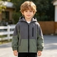 thumbnail image 7 of Cethrio Boys Hooded Jackets, Lightweight Casual Outdoor Long Sleeve Kids Windbreaker Army Green Size 10-12, 7 of 7