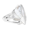 thumbnail image 4 of Majestic Ocean's Seashell Motif Mother of Pearl Inlay Sterling Silver Ring for Female Adult Size-7, 4 of 5
