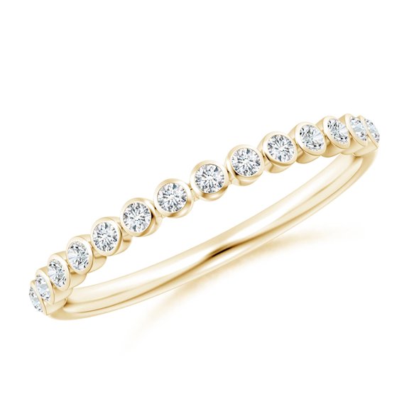 ANGARA Lab Grown Diamond Half Eternity Wedding Ring for Women in 14K Yellow Gold (Size-1.5mm| Color-F-G| Clarity-VS) | April Birthstone, Anniversary, Jewelry Gift for Women | Lab-Grown Diamond Ring