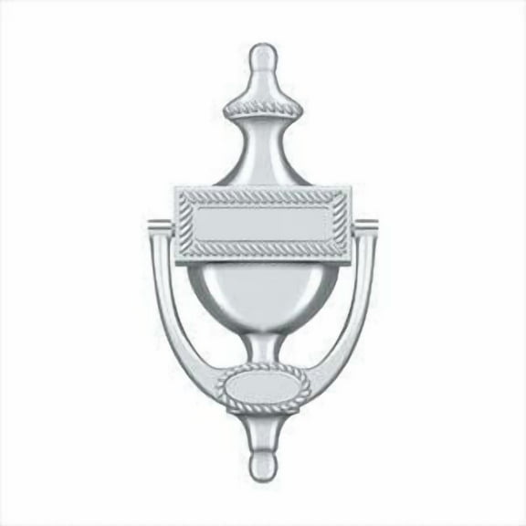 Deltana Dkr75 Rustic Victorian 8" Tall Solid Brass Drop Bail Door Knocker - Chrome