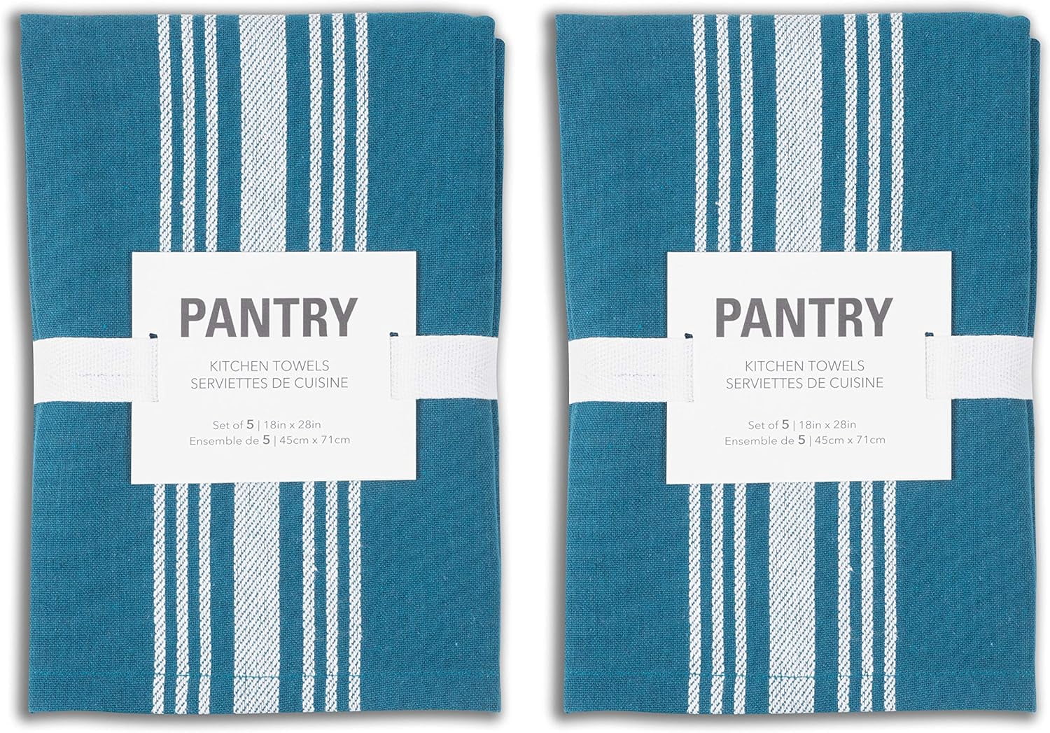 KAF Home Soho Kitchen Towels, Soft and Absorbent Flat Dish Towels, 18” x 28”, Teal, 10 Pack
