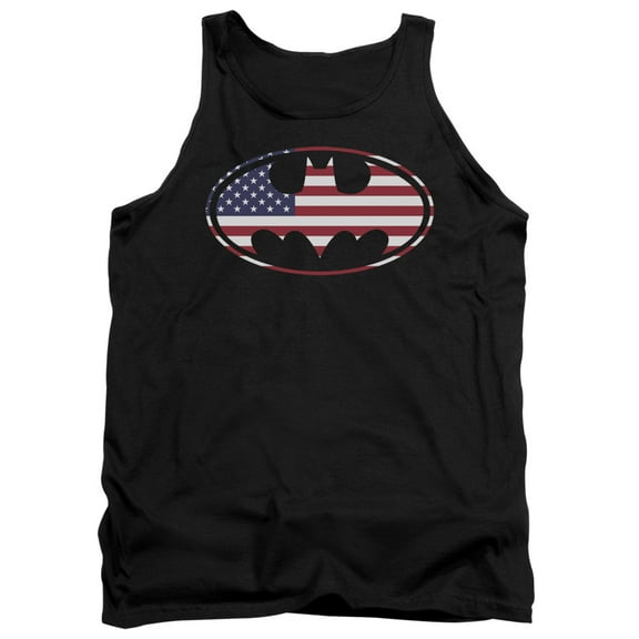Batman Men's American Flag Oval Mens Tank Large Black
