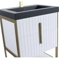 thumbnail image 5 of Fine Fixtures Serenity 24 in. W x 18 in. D x 33.5 in. H Bathroom Vanity in White Matte with Gel Coated Thick Edge top in Black with Satin Brass Hardware, 5 of 6