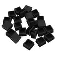 thumbnail image 2 of 24 Pcs 30mm x 30mm Plastic Ribbed Square End Tube Insert Black, 2 of 8