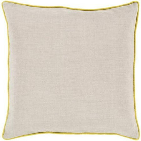18 Light Tan With Sunshine Yellow Piped Trim Decorative Throw