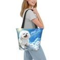 thumbnail image 2 of Salouo Cute Cloud Bichon Frise for Shoppers Tote for Women Foldable Handbags with Big Capacity Casual One-Shoulder Shopping Bag Hobo Bags Fit for Office/Shopping/Park, 2 of 6