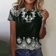 thumbnail image 2 of Gibobby Playera de Manga Corta con Cuello Redondo Camiseta manga corta con cuello redondo y estampado moda informal para mujer(Negro,CH), 2 of 4