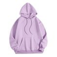 thumbnail image 1 of Outfmvch Chandails à Capuchon pour Femmes Chandail à Capuchon Mode Féminine Imprimé Lettre Col Rond Manches Longues Sweat à Capuche Hauts Pull Chandails à Capuchon pour Femmes Violet L, 1 of 9