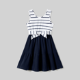 thumbnail image 2 of PatPat Family Matching Striped Panel Belted Tank Dresses and Cotton Colorblock Short-sleeve T-shirts Sets, 2 of 6