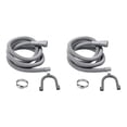 thumbnail image 1 of Juego de 2 extensiones de manguera de drenaje para lavadora de 13 pies, incluye soporte, conector de manguera y abrazaderas de manguera de drenaje, 1 of 6