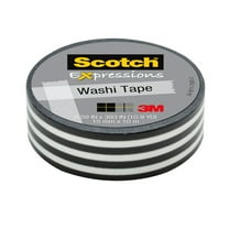 Scotch Expressions Washi Tape, Black Stripe, .59" x 393", 1 Roll