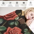 thumbnail image 3 of Orinice Rose &amp; Chocolate Blanket | Soft Warm Fuzzy Lightweight  Throw Blanket Perfect for Couch, Bed, Travel &amp; Outdoor Use, Cozy Blankets for Adults Women Girls  40x50in, 3 of 6