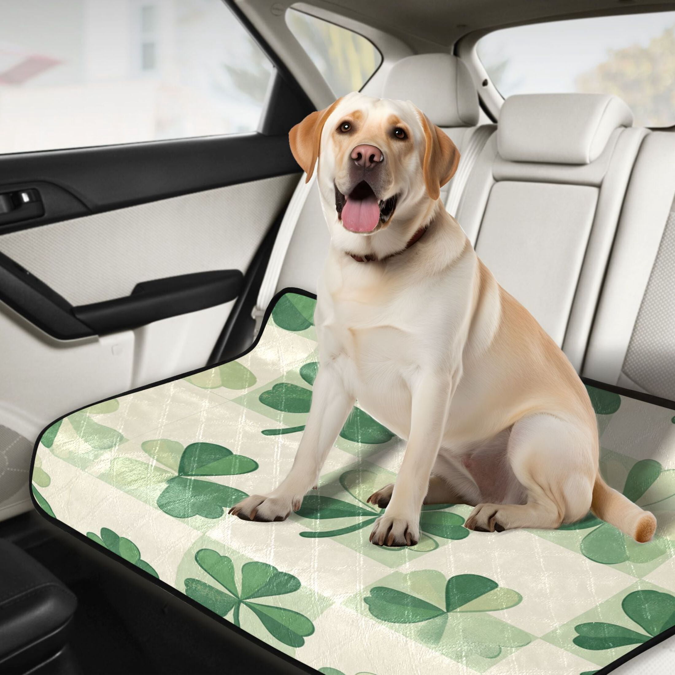 Qxltty St Patricks Lucky Clover Cat litter Pads Pet Set of 2 Diaper Mats Center Anti-leakage Layer Absorbent Soft and Comfortable