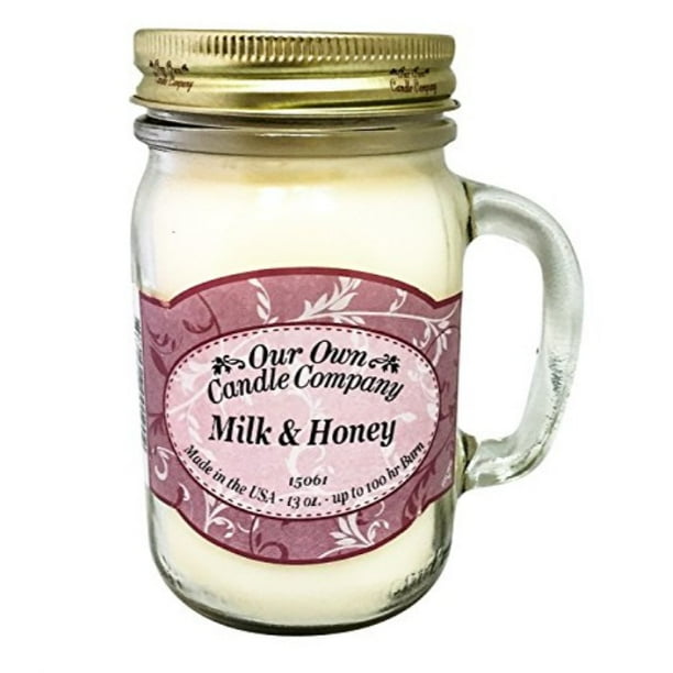 Milk And Honey Scented 13 Ounce Mason Jar Candle By Our Own Candle Company Walmart Com Walmart Com