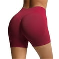 thumbnail image 3 of Fartey Women's Workout Gym Shorts Scrunch Butt Lifting Biker Yoga Shorts Soft Breathable Stretch Tummy Control High Waist Running Shorts Wine 2XL, 3 of 9