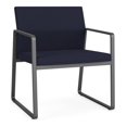 thumbnail image 1 of Fauteuil d'Invité Surdimensionné Gansett pour Réception et Attente / Acier Charbon / Bleu Marine, 1 of 5