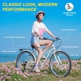 thumbnail image 4 of FICISOG Beach Cruiser Bike for Women, 26" Womens Commuter Bike with Rack, 7-Speed Classic Cruiser Bicycle Low Step Through for City Commuter, Retro Bicycle for Seniors Ladies Adult, 4 of 8