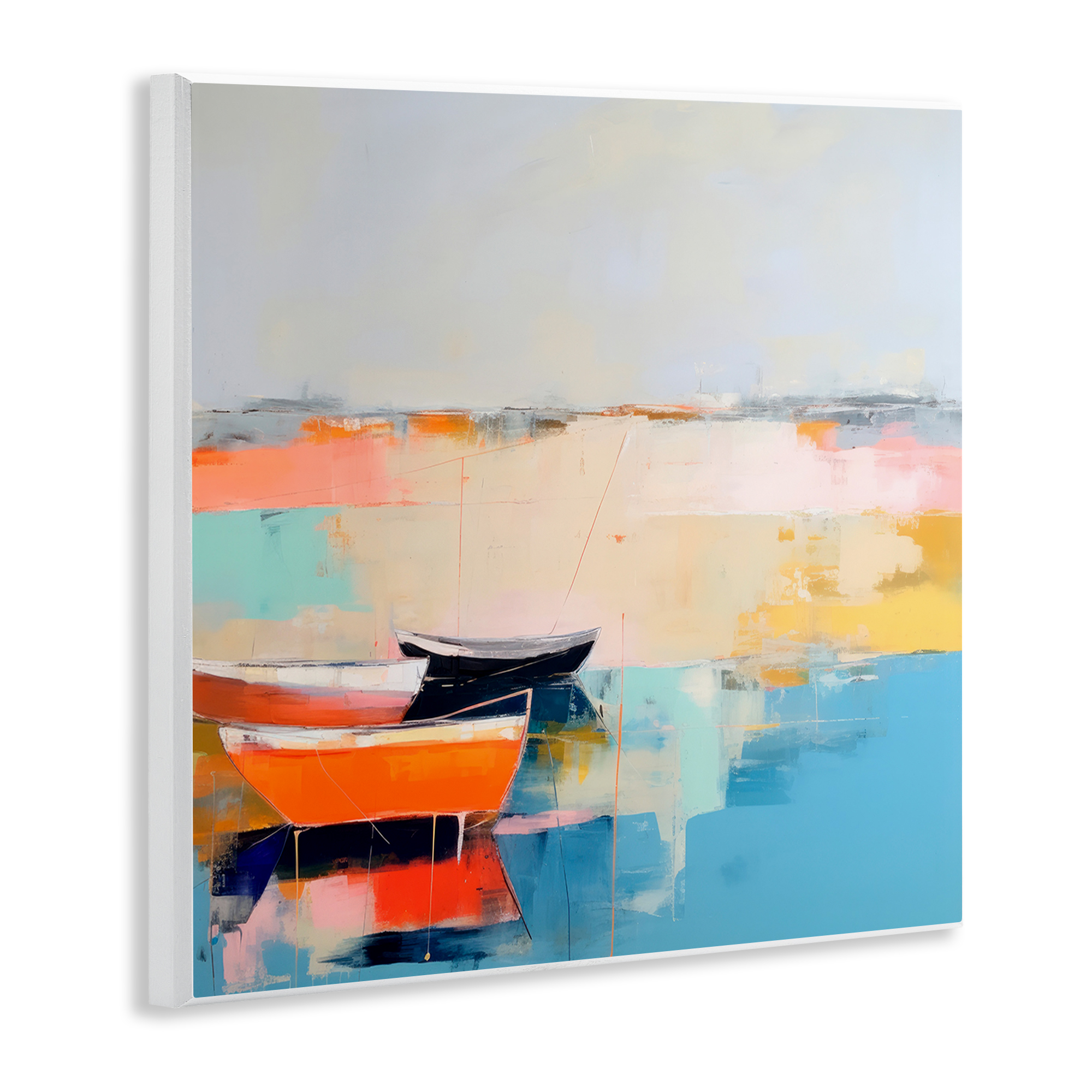Stupell Industries Vivid Boat Abstraction Transportation Painting Unframed Art Print Wall Art, 12 x 12