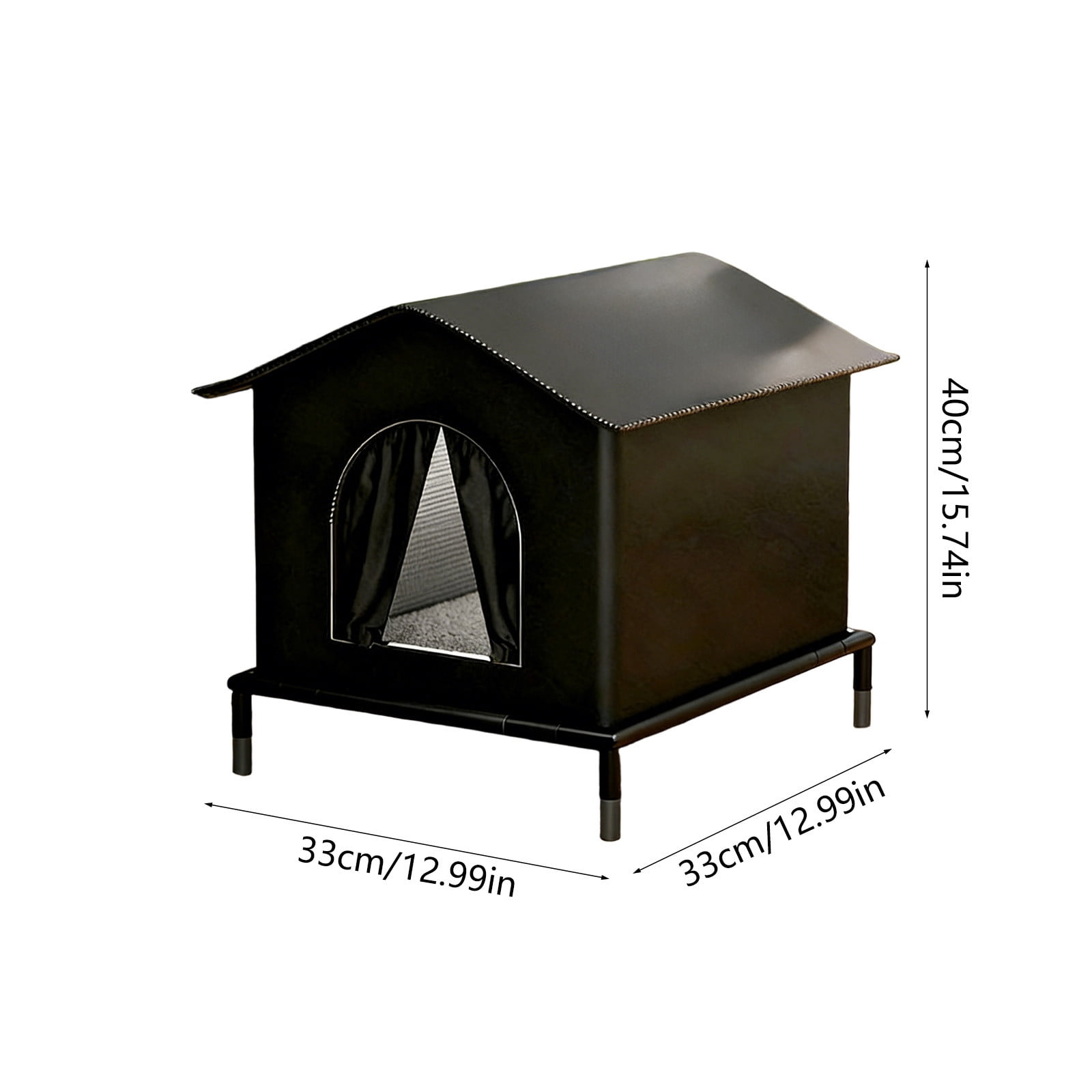 VAIFTILNO Outdoor Cat House for Feral Cats, 13x13x15.8in Waterproof Sun Protection Pet Tent, Insulated Cat Shelter for All Seasons, Portable Feral Cat Bed for Porch, Yard (More Colors)