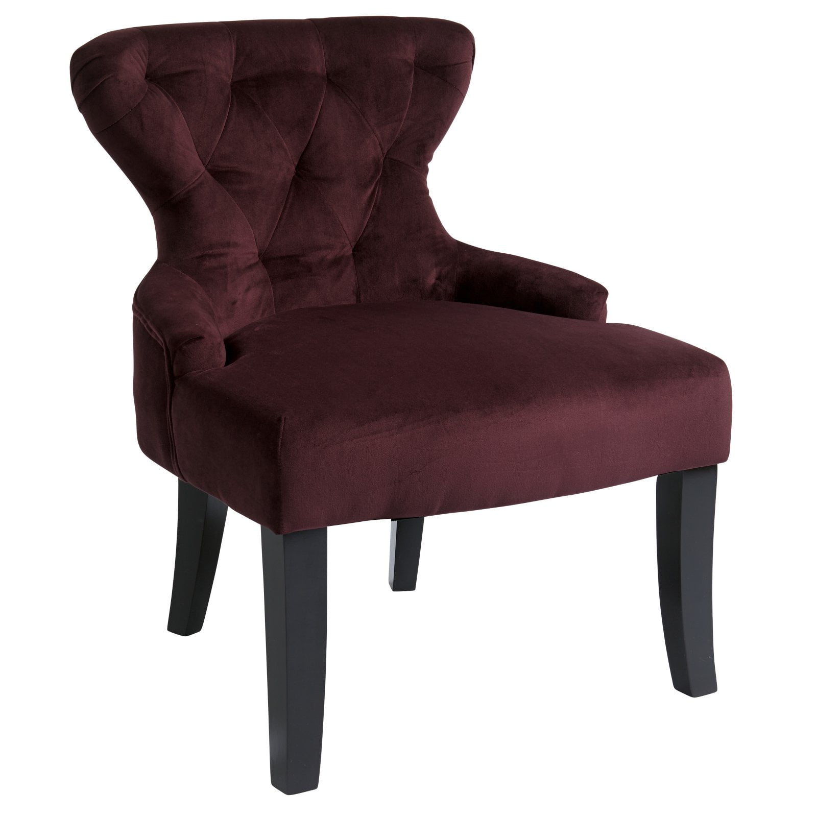 OSP Home Furnishings Curves Hour Glass Accent Chair in Port Velvet