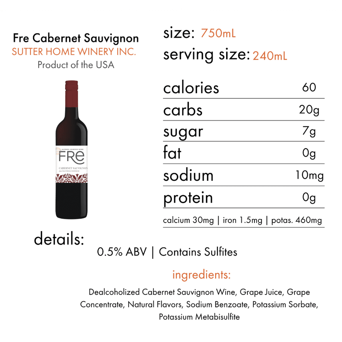 Sutter Home Fre Cabernet Non-Alcoholic Red Wine, Experience Bundle with ChromaCast Pop Socket, Seasonal Wine Pairings & Recipes, 12/750ML