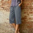thumbnail image 5 of Luvrsol Capris for Women Wide Leg Capri Pants Buttery Soft Stretch Casual Lounge Cropped Trousers S-2XL, 5 of 9