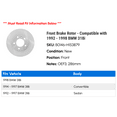 thumbnail image 2 of Front Brake Rotor - Compatible with 1992 - 1998 BMW 318i 1993 1994 1995 1996 1997, 2 of 2